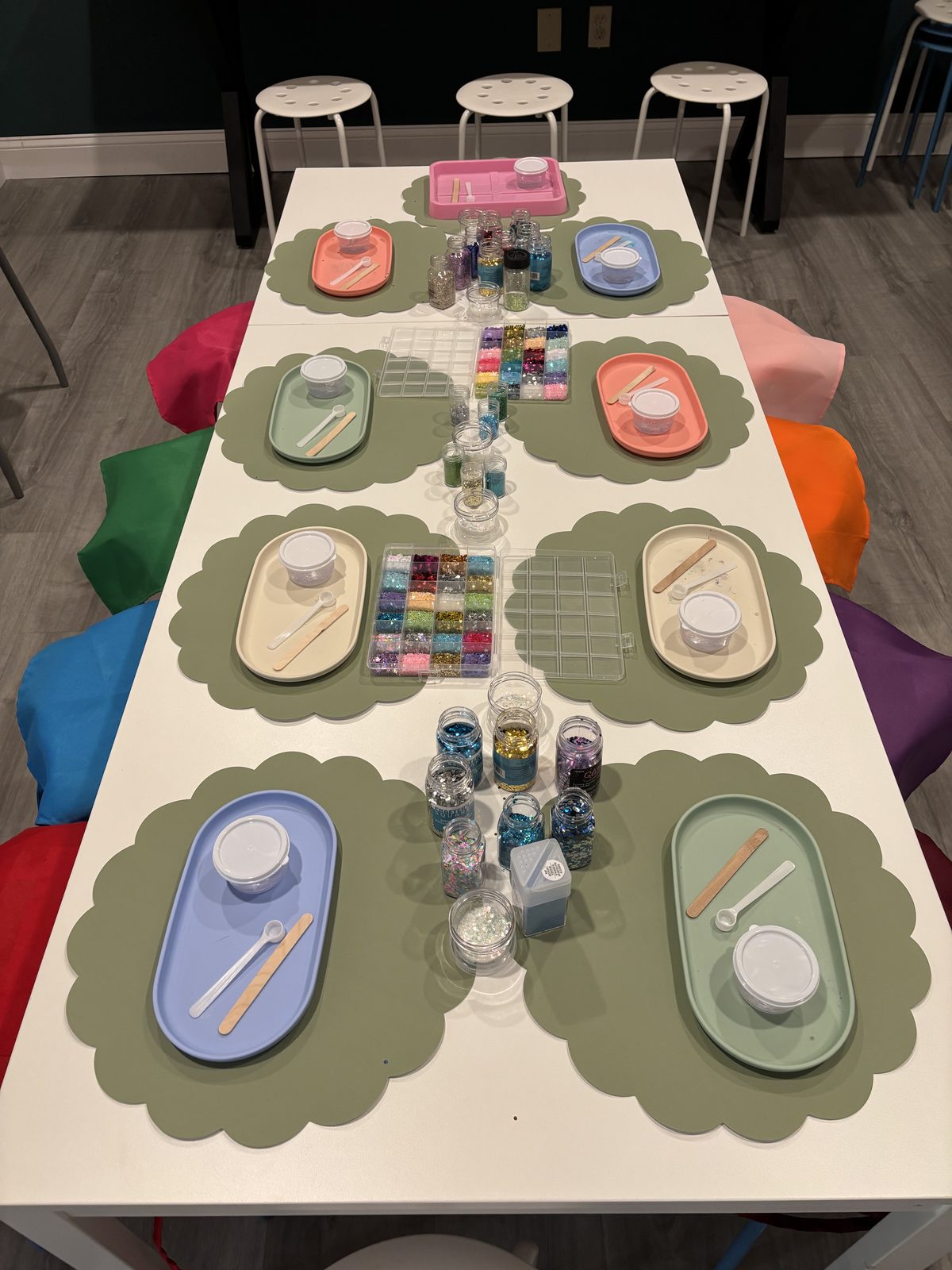 A fully styled Signature Experience activity table by The PlayLab Co.